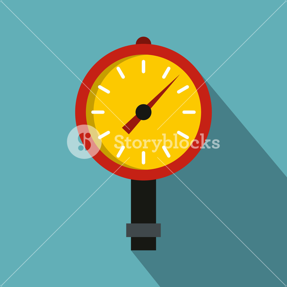 1000x1000 Manometer Or Pressure Gauge Icon Flat Illustration Of Manometer