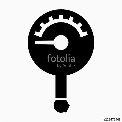 500x500 Glyph Beautiful Pressure Gauge Vector Icon Stock Image