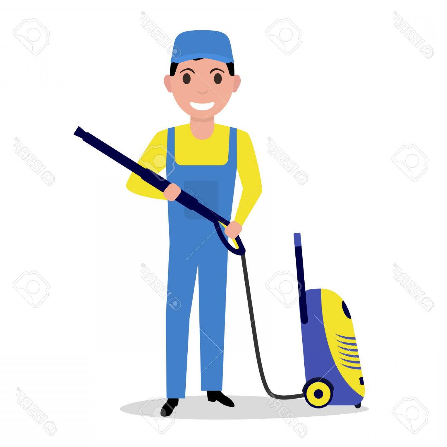 1560x1560 Photostock Vector Vector Cartoon Man Holding A High Pressure