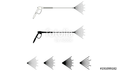 500x300 Power Washer With Various Spray Patterns Stock Image And Royalty