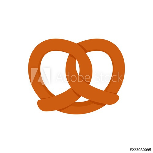 500x500 German Pretzel Icon Flat Illustration Of German Pretzel Vector
