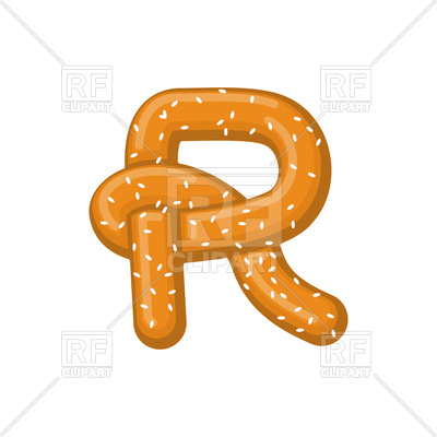 400x400 Letter R Made Of Pretzel Vector Image Of Fonts Type Maryvalery
