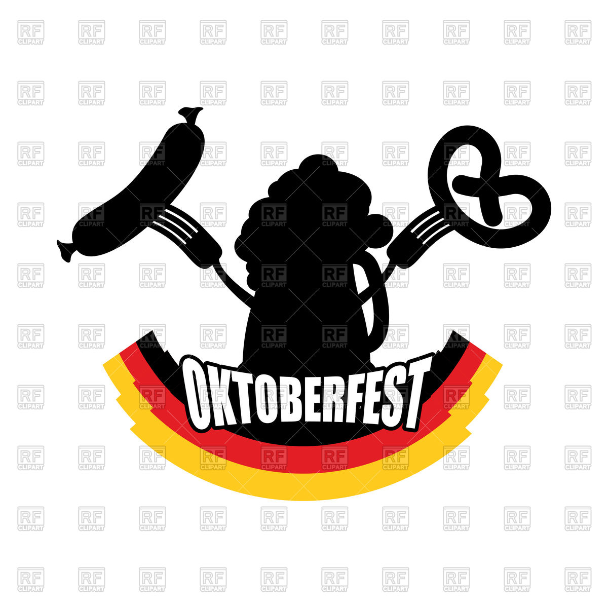 1200x1200 Oktoberfest Icon Of Beer, Sausage And Pretzel Vector Image Of Food