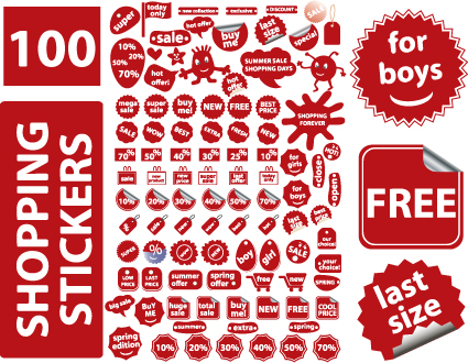 425x330 Set Of Vivid Price Tags And Stickers Vector Material Free Download