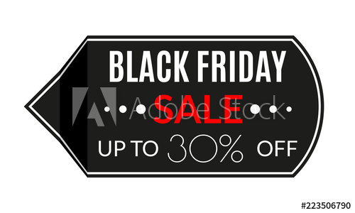 500x300 Black Friday Sale Tag Price Off Discount Sticker Vector