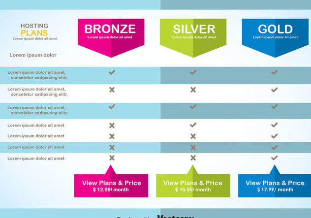 632x443 Modern Pricing Table Template Vector Free Vector Download