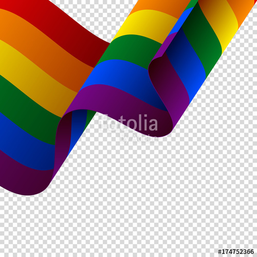 500x500 Waving Lgbt Flag On Transparent Background Rainbow Flag Vector