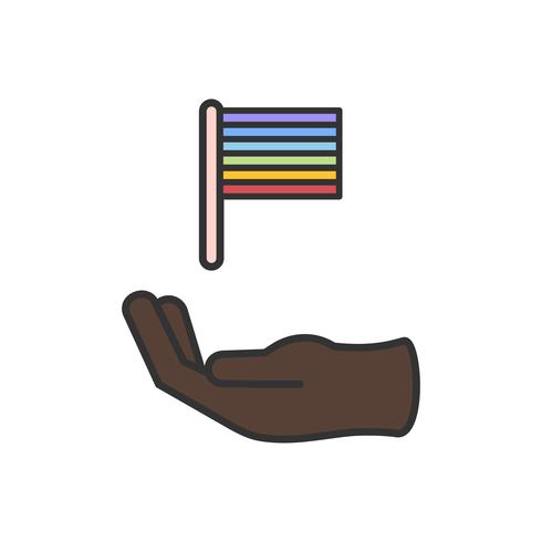490x490 Illustration Of Hand With A Pride Flag