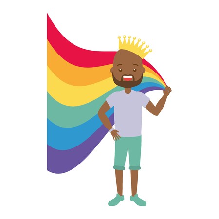 450x450 Afro American Man With Crown Rainbow Lgbt Pride Vector