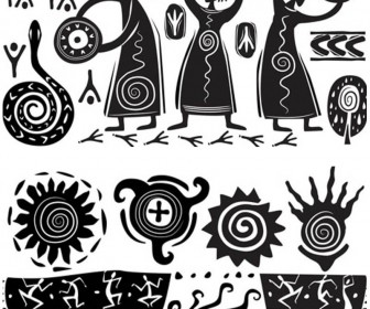336x280 Primitive Art Elements Vector Vector Graphic Freebies