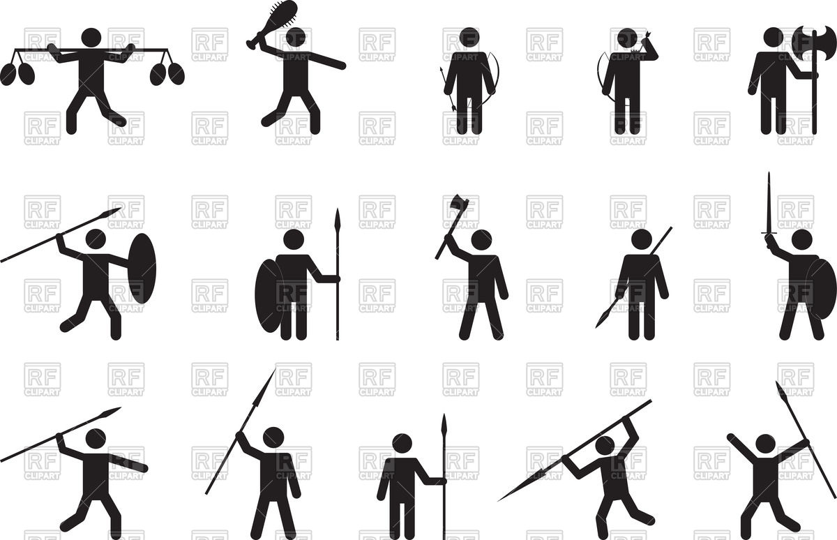 1200x774 Primitive People With Weapons Vector Image Of People