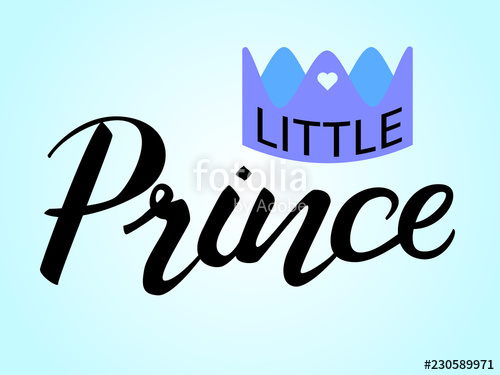 Lettering Little Prince With Blue Crown Vector Illustration 500x375 Lettering Little Prince With Blue Crown Vector Illustration