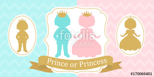 500x250 Silhouettes Of Little Princess And Prince Stock Image And Royalty