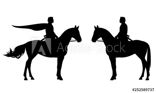 500x300 Horseback King Wearing Crown And Armed With Sword