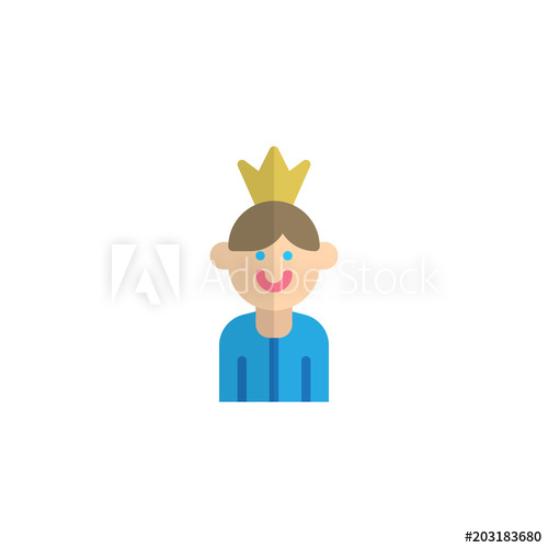500x500 A Little Prince Flat Icon, Vector Sign, Colorful Pictogram