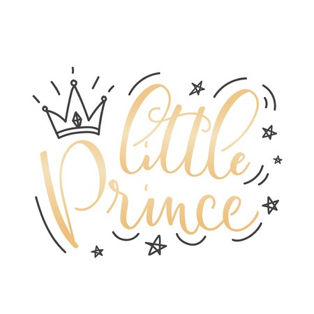 450x450 Little Prince Vector Poster With Decor Elements Handdrawn Card