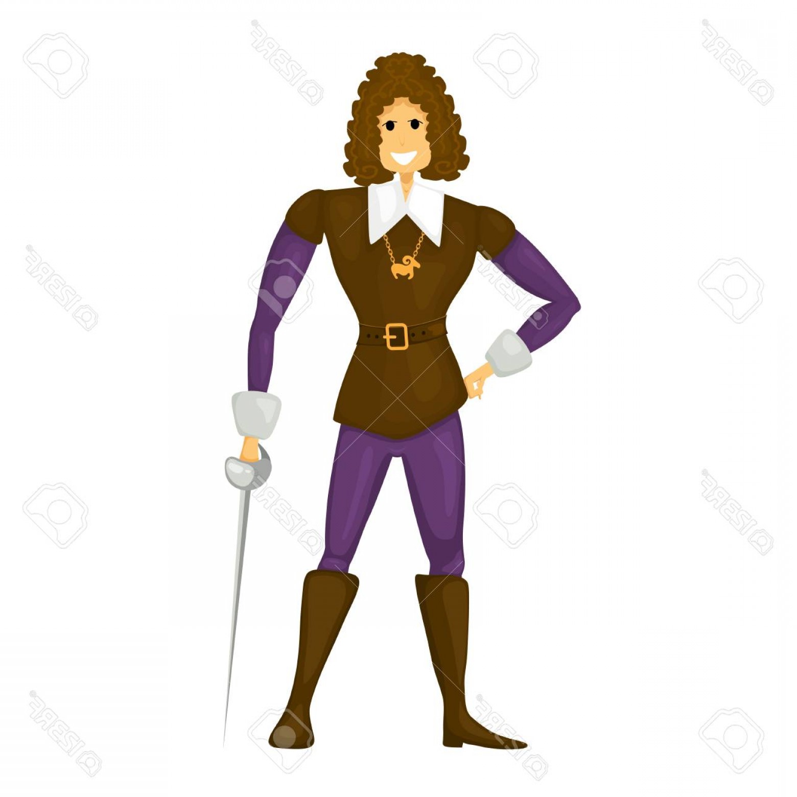 1560x1560 Photostock Vector Young Cheerful Cardboard Prince On A White