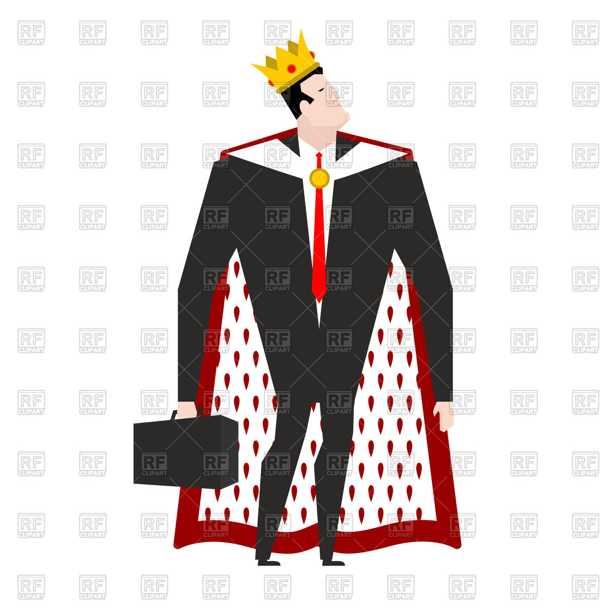 1200x1200 Boss King In Crown And Royal Cloak Businessman Prince Vector