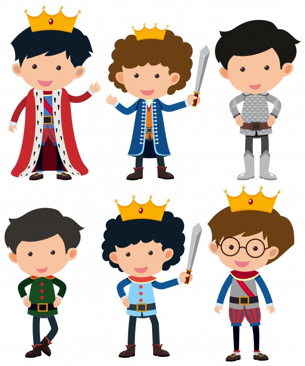 626x751 Six Characters Of Prince And Knight Vector Premium Download