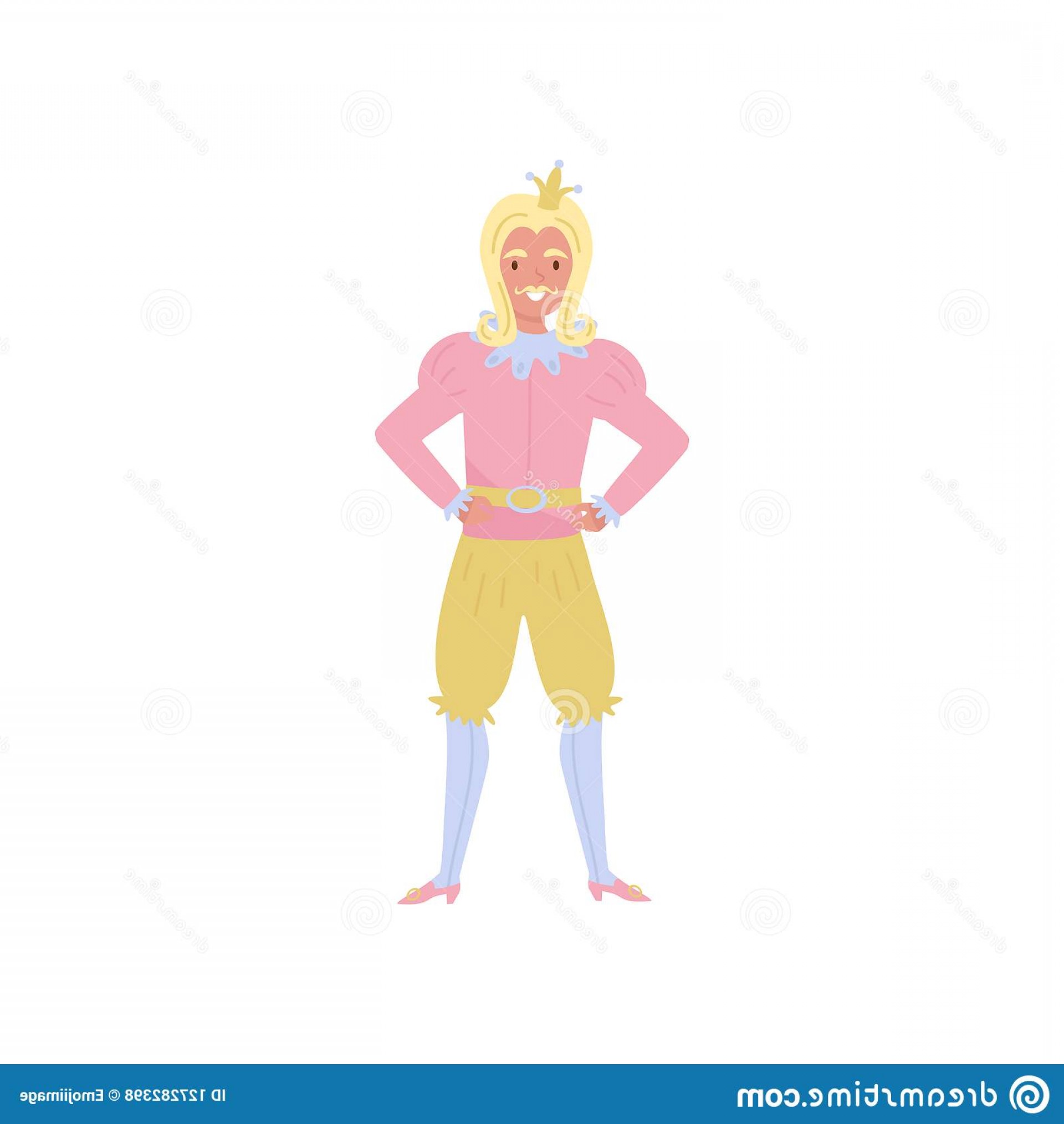 1920x2028 Young Smiling Prince Gold Crown Fairytale Character Vector