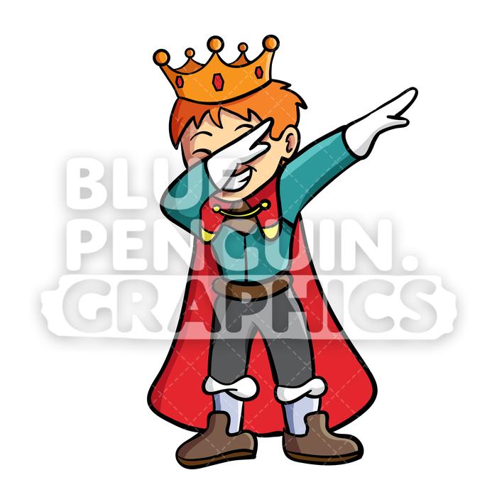 700x700 Dabbing Prince Vector Cartoon Clipart Illustration Blue Penguin