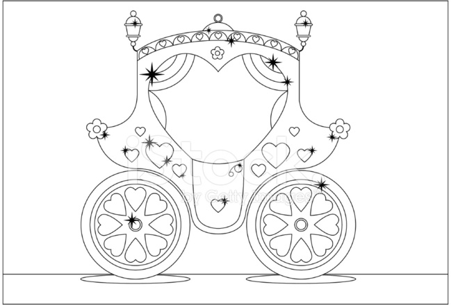 649x440 Cinderella Style Princess Carriage To Color Stock Vector