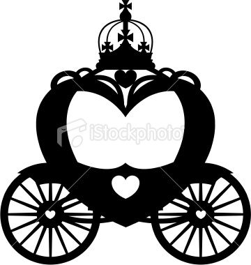 360x380 Vector Illustration Of A Heart Shaped Royal Carriage In Silhouette