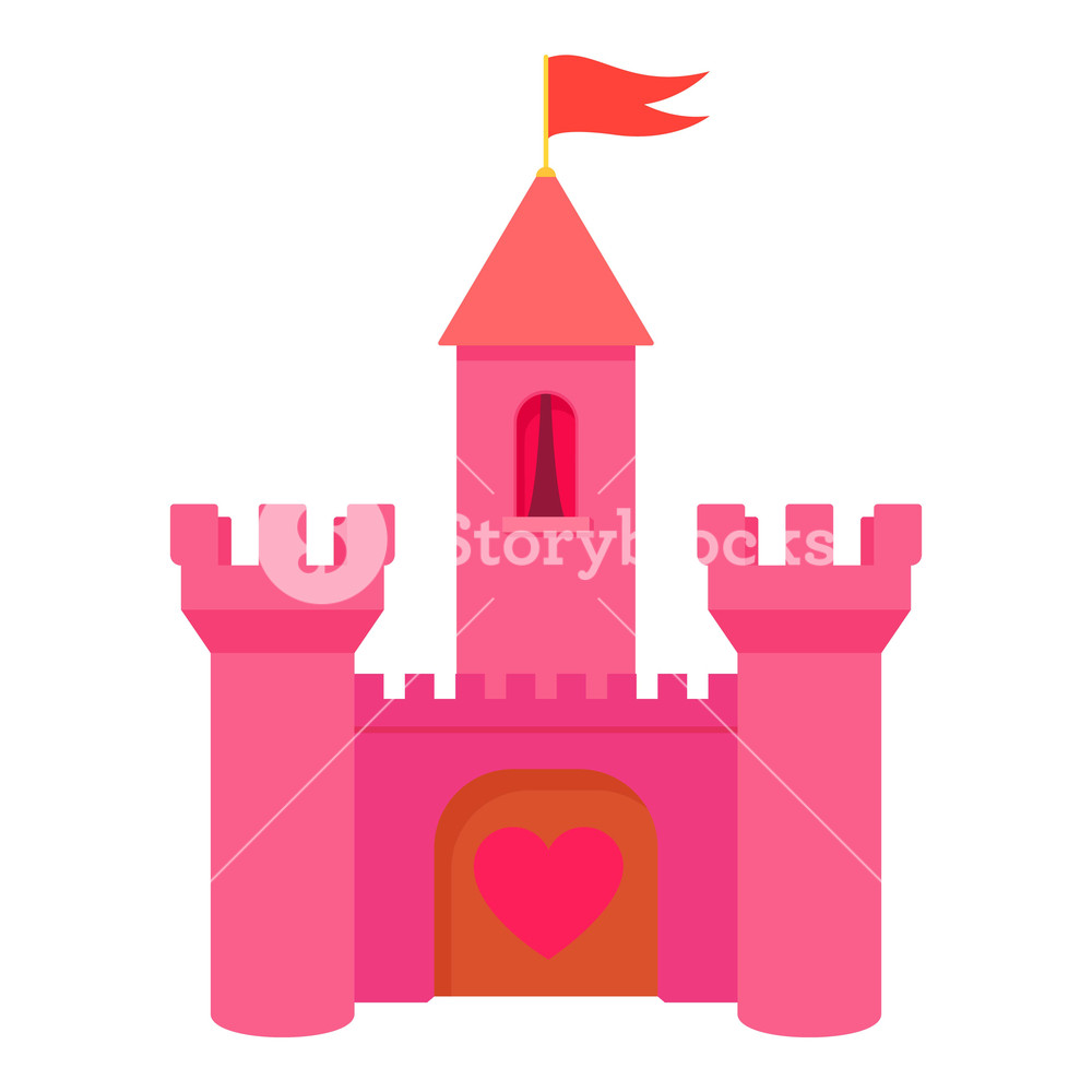 1000x1000 Pink Princess Castle Icon Cartoon Illustration Of Pink Princess