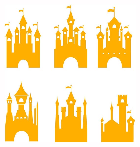 570x597 Castle Vector Clip Art Princess Castle Silhouette Etsy