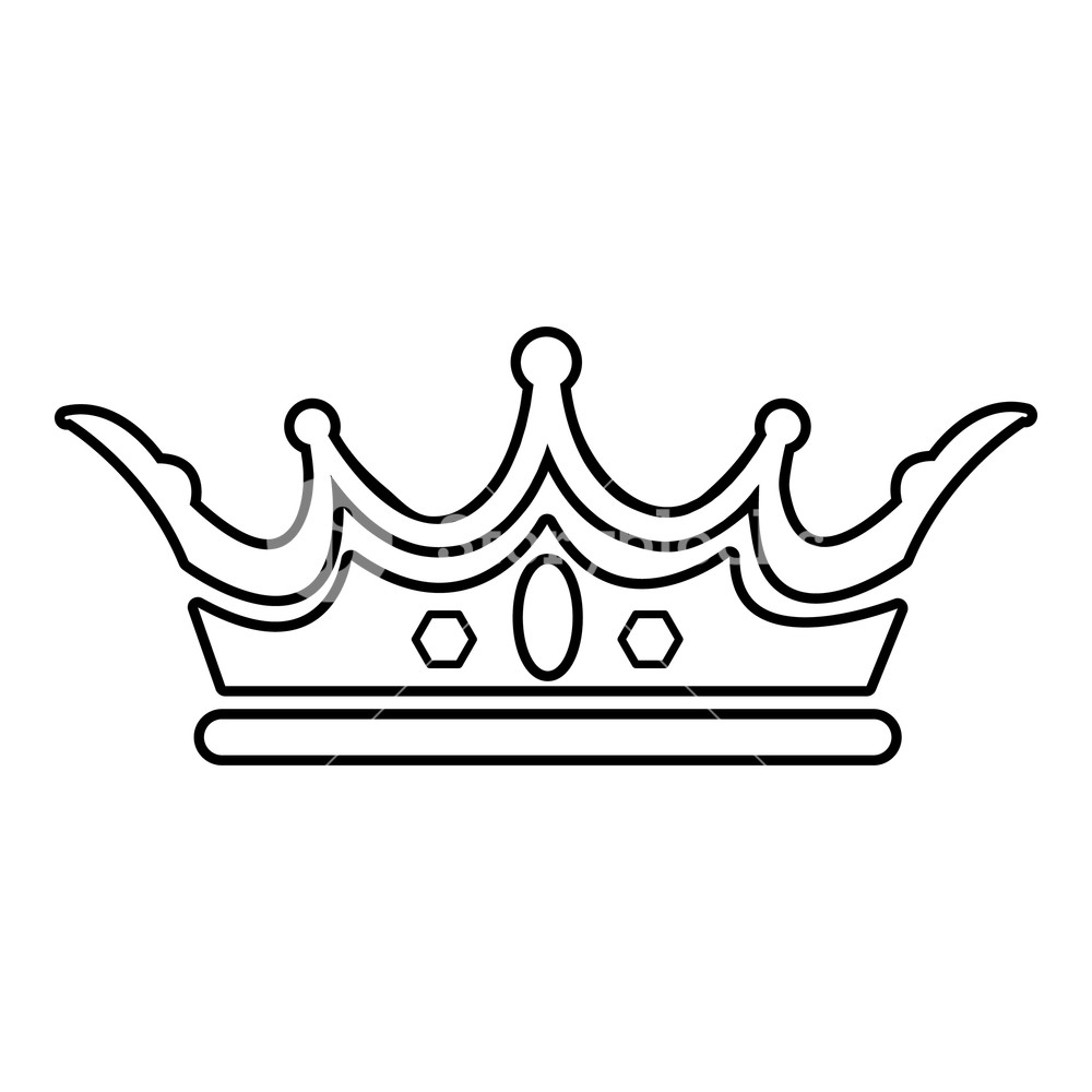 1000x1000 Princess Crown Icon Outline Illustration Of Princess Crown Vector