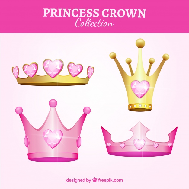 626x626 Four Pink Princess Crowns Vector Free Download