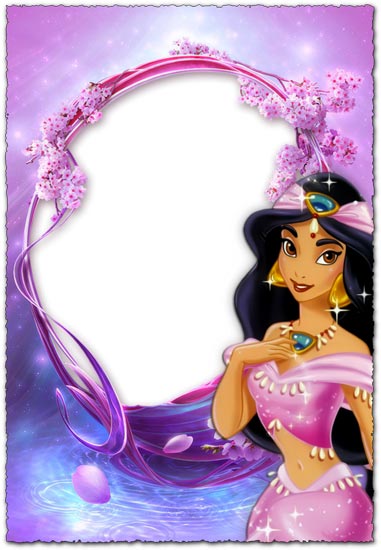 381x550 Princess Jasmine Purple Photo Frame For Kids
