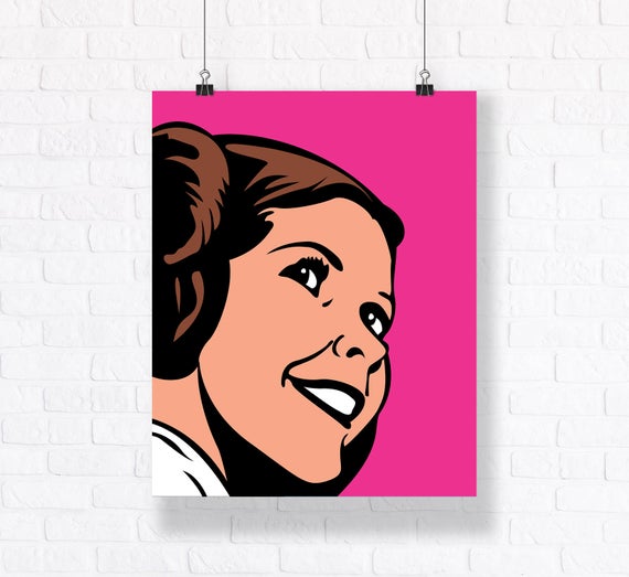 Star Wars Princess Leia Customizable Vector Illustration Etsy 570x523 Star Wars Princess Leia Customizable Vector Illustration Etsy
