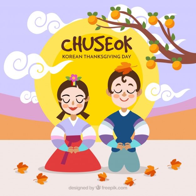 626x626 Lovely Chuseok Composition With Flat Design Free Vector