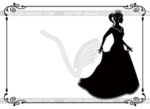 300x218 Princess Silhouette In Long Dress And Retro Frame