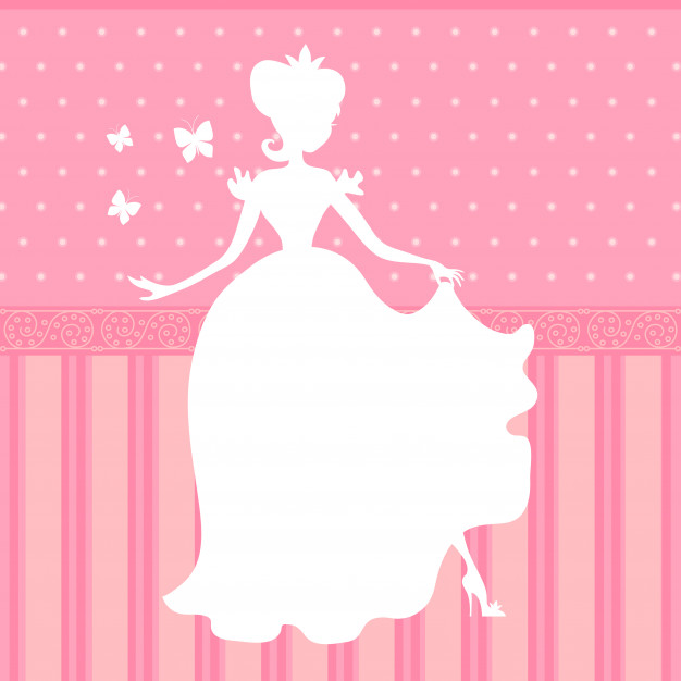 626x626 Retro Vector Pink Background With Little Beautiful Princess