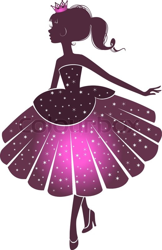 521x800 Silhouette Of A Beautiful Princess Stock Vector Colourbox
