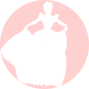 300x300 White Princess Silhouette In Pink Background Clip Art
