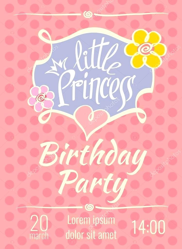 750x1023 Princess Birthday Card Template