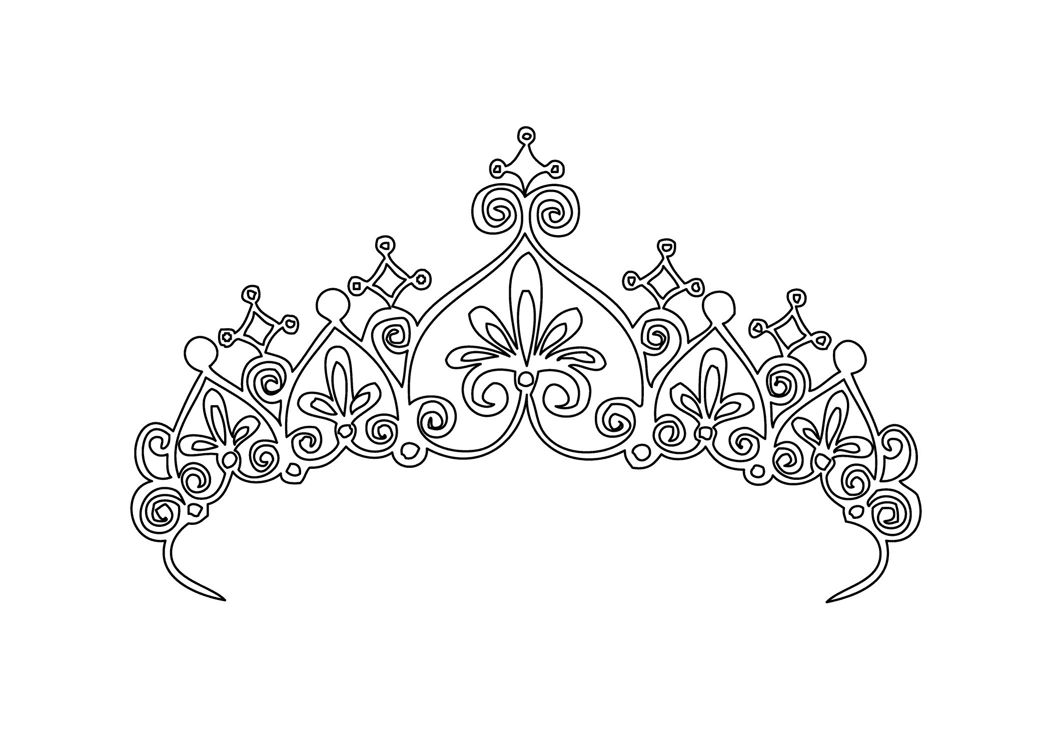 2079x1483 Princess Crown Silhouette Vector