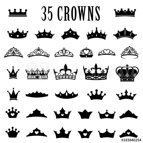 500x500 Crown Icons Princess Crown King Crowns Icon Set Antique Crowns