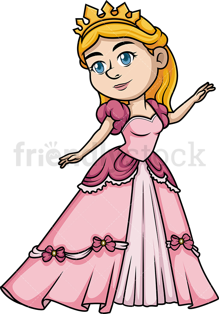 696x1000 Young Princess Cartoon Clipart Vector