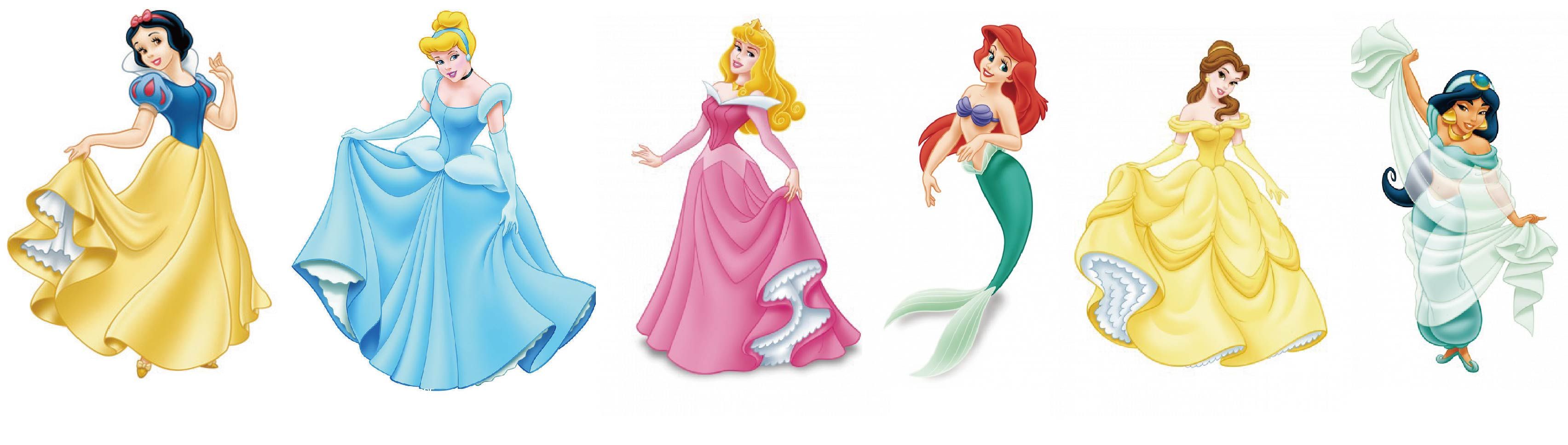 3408x967 Disney Princess Vector Illustration Childs Disney
