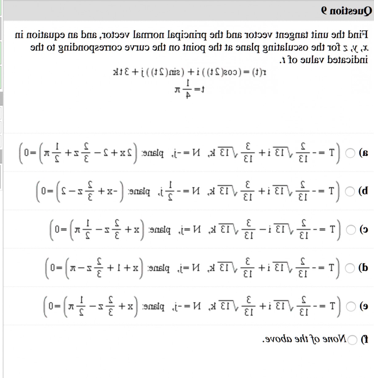 1216x1228 Find Unit Tangent Vector Principal Normal Vector Equation X Y Z Q