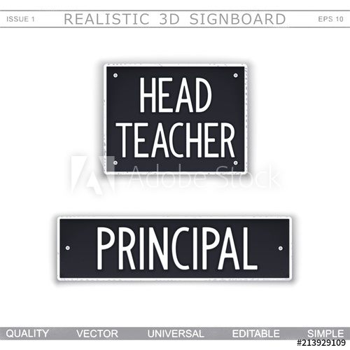 500x500 Head Teacher Principal Creative Signboard Stylized License