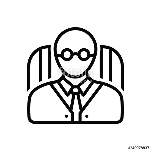 500x500 Black Line Icon For Principal Stock Image And Royalty Free Vector