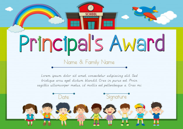 626x442 Certificate Template For Principal's Award Vector Free Download