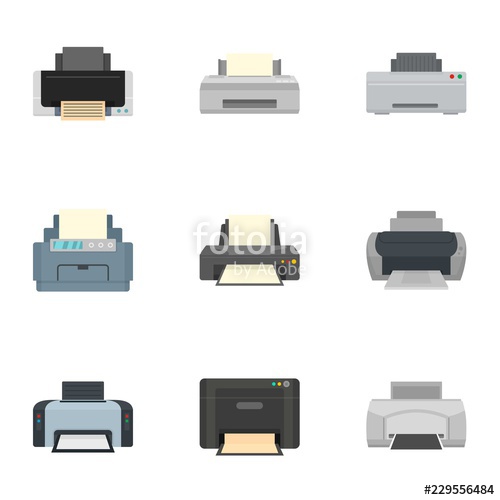500x500 Home Printer Icon Set Flat Set Of Home Printer Vector Icons