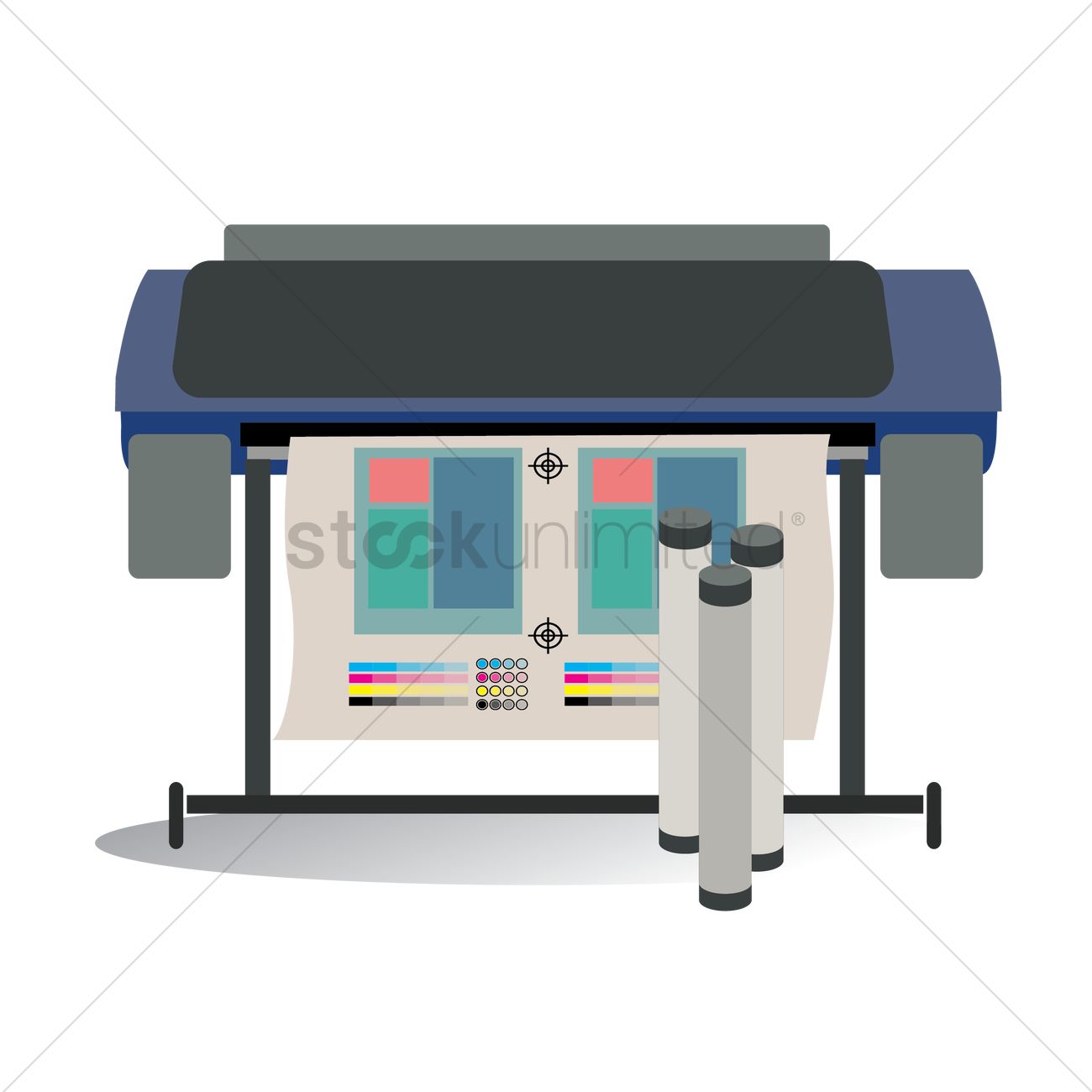 1300x1300 Blueprint Printer Vector Image