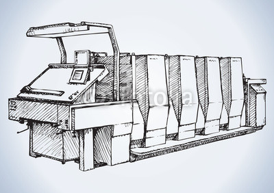 400x282 Modern Printing Press Vector Sketch Stock Images
